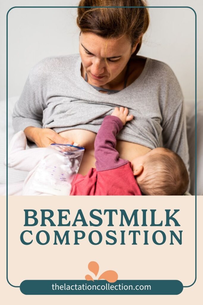 A mother in a comfortable gray top is breastfeeding her baby while holding a bag of pumped breastmilk. The baby, wearing a maroon onesie, is feeding contently. This image captures the essence of a mother's dedication and the natural beauty of breastfeeding.